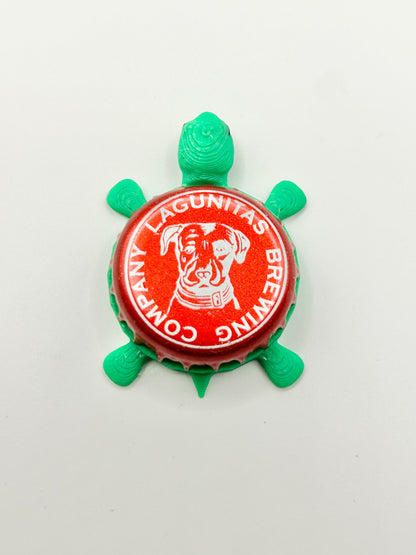 Lagunitas Brewing (Red) - Bottle Cap Magnet Turtle Shell Shocked Art