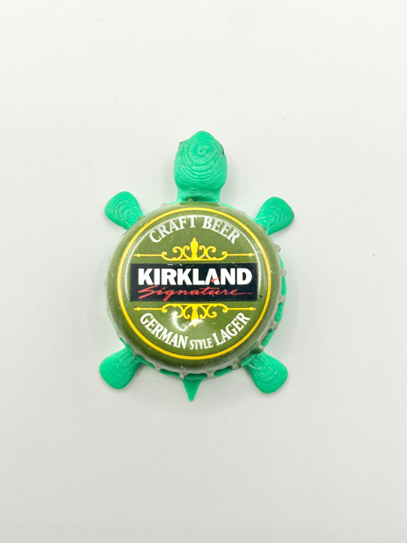 Kirkland German Style Lager - Bottle Cap Magnet Turtle Shell Shocked Art
