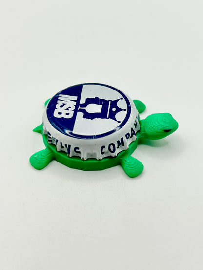 Mustang Sally Brewing - Bottle Cap Magnet Turtle Shell Shocked Art