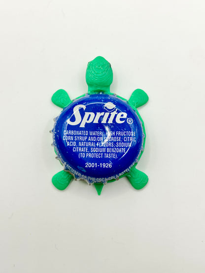 Sprite (Blue with Text) - Bottle Cap Magnet Turtle Shell Shocked Art