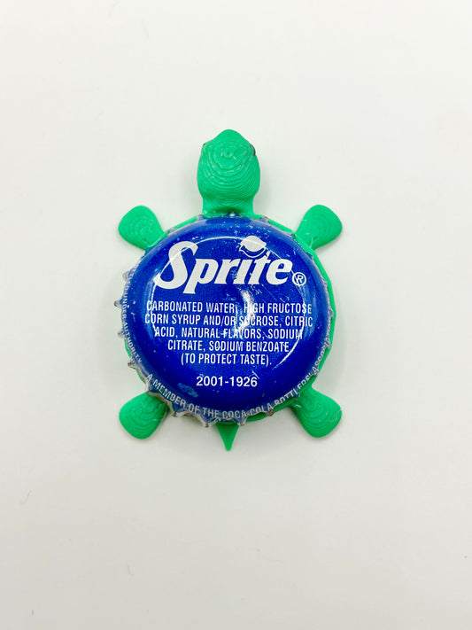 Sprite (Blue with Text) - Bottle Cap Magnet Turtle