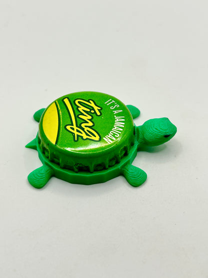 It’s A Jamaican Ting - Bottle Cap Magnet Turtle Shell Shocked Art