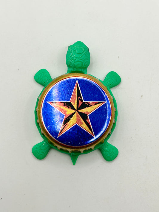 Lone Star Beer (Red, Blue, Gold) - Bottle Cap Magnet Turtle Shell Shocked Art