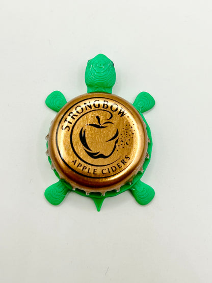 Strongbow Apple Cider (Peach) - Bottle Cap Magnet Turtle Shell Shocked Art