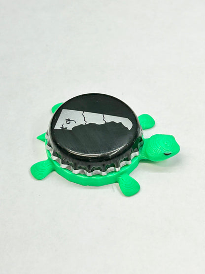 16 Mile - Delaware Beer - Bottle Cap Magnet Turtle Shell Shocked Art
