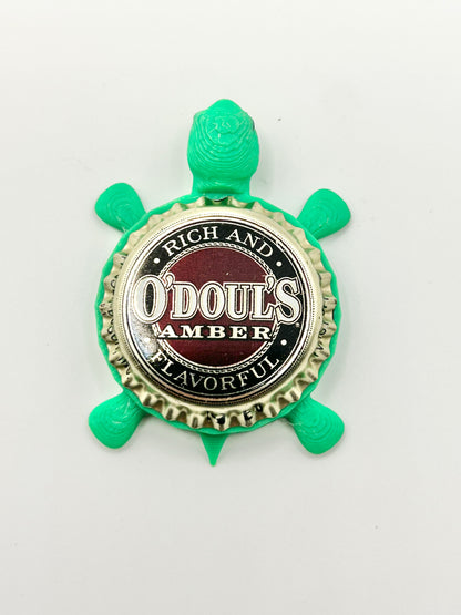 O’Doul’s Amber - Bottle Cap Magnet Turtle Shell Shocked Art