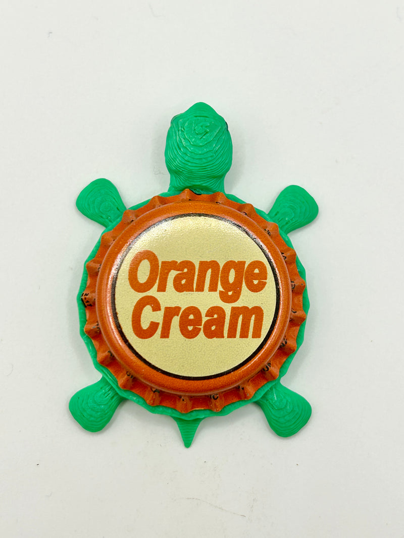 Orange Cream Soda - Bottle Cap Magnet Turtle Shell Shocked Art