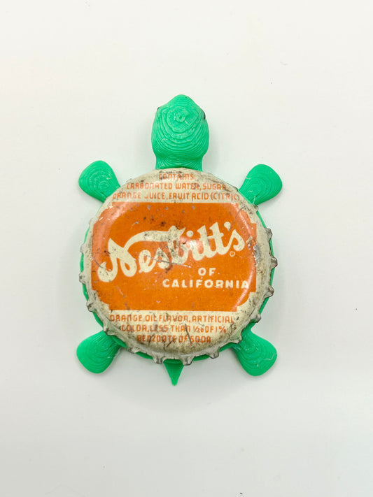 Nesbitt’s Orange Soda (Vintage) - Bottle Cap Magnet Turtle