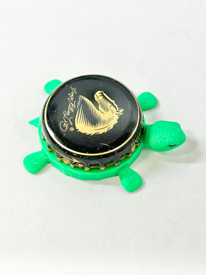 George Killian Lett (Black Cap) - Bottle Cap Magnet Turtle Shell Shocked Art