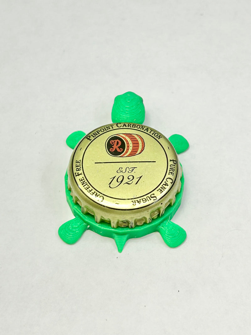 Reading Draft Root Beer - Bottle Cap Magnet Turtle Shell Shocked Art