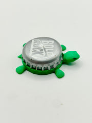 Bold Rock (Silver) - Bottle Cap Magnet Turtle Shell Shocked Art