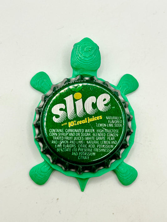 Slice Drink - Bottle Cap Magnet Turtle Shell Shocked Art