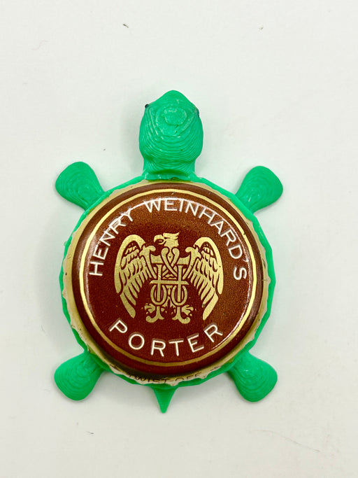 Henry Weinhard’s Porter - Bottle Cap Magnet Turtle Shell Shocked Art