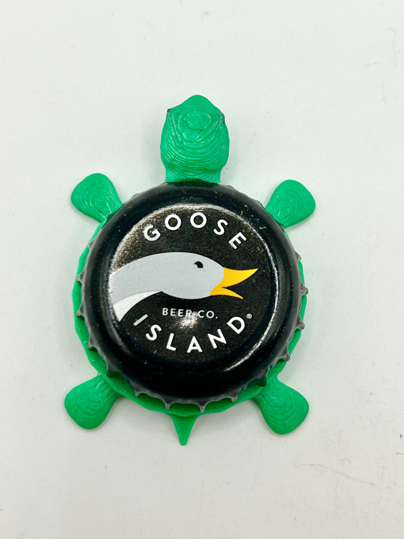Goose Island (Dark Yellow Beak) - Bottle Cap Magnet Turtle Shell Shocked Art