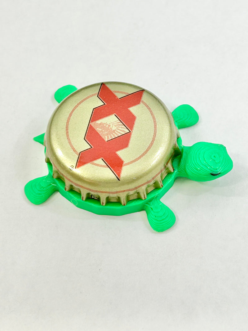 Dos Equis (Gold Border) - Bottle Cap Magnet Turtle Shell Shocked Art