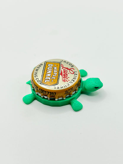 Leinenkugel's Maple Dunkel - Bottle Cap Magnet Turtle Shell Shocked Art