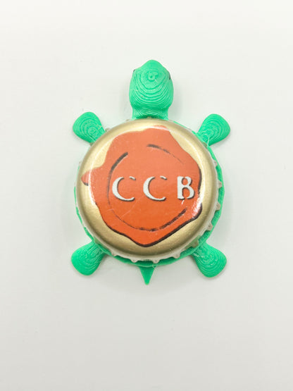 Cigar City Brewing - Bottle Cap Magnet Turtle Shell Shocked Art