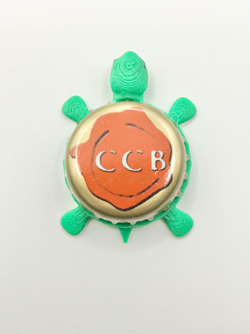 Cigar City Brewing - Bottle Cap Magnet Turtle Shell Shocked Art