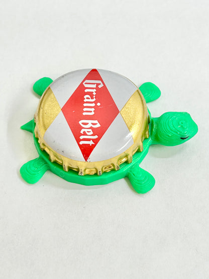 Grain Belt Beer - Bottle Cap Magnet Turtle Shell Shocked Art