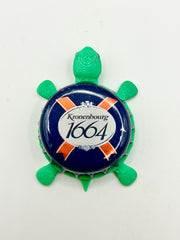 Kronenbourg 1664 (Blue & Red) - Bottle Cap Magnet Turtle Shell Shocked Art