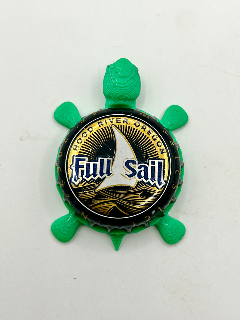 Full Sail Brewing (Hood River, Oregon) - Bottle Cap Magnet Turtle Shell Shocked Art
