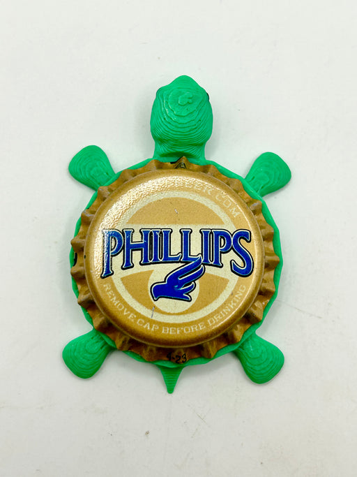 Phillips Beer (Gold) - Bottle Cap Magnet Turtle Shell Shocked Art