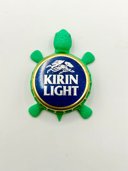 Kirin Light Beer - Bottle Cap Magnet Turtle Shell Shocked Art