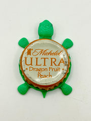 Michelob Ultra Dragon Fruit Peach - Bottle Cap Magnet Turtle Shell Shocked Art