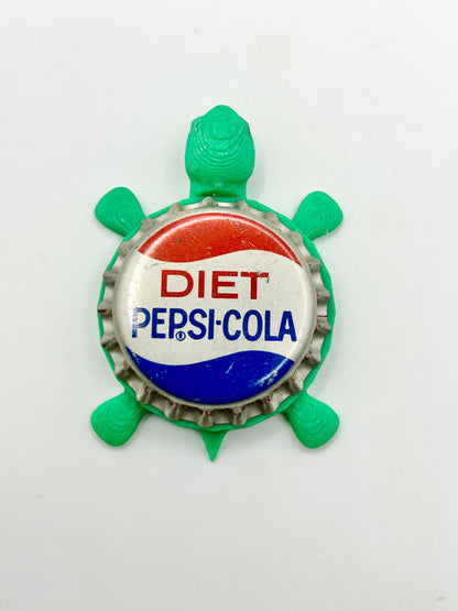 Diet Pepsi-Cola (Vintage) - Bottle Cap Magnet Turtle Shell Shocked Art