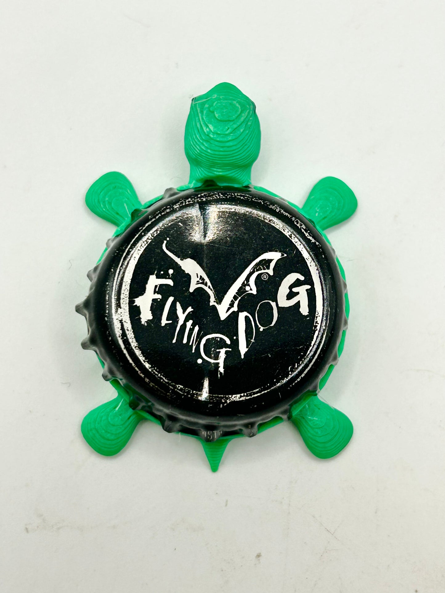 Flying Dog (Black) - Bottle Cap Magnet Turtle Shell Shocked Art