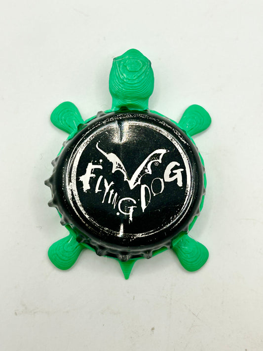 Flying Dog (Black) - Bottle Cap Magnet Turtle Shell Shocked Art