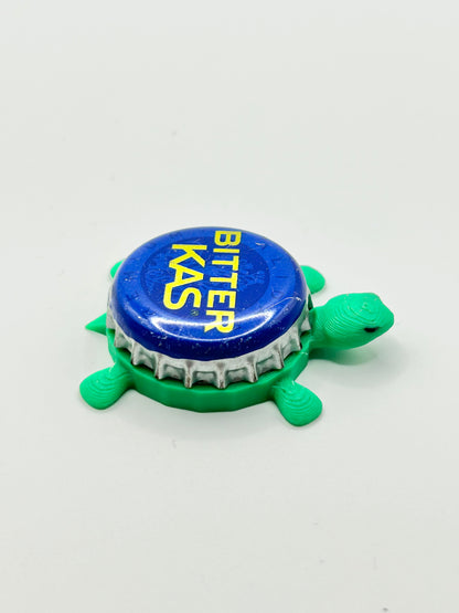 Bitter KAS Soda (Yellow Text) - Bottle Cap Magnet Turtle Shell Shocked Art