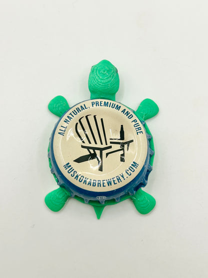 Muskoka Brewing (Blue) - Bottle Cap Magnet Turtle Shell Shocked Art