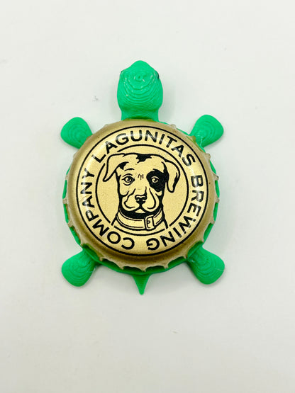 Lagunitas Brewing (Gold 2) - Bottle Cap Magnet Turtle Shell Shocked Art
