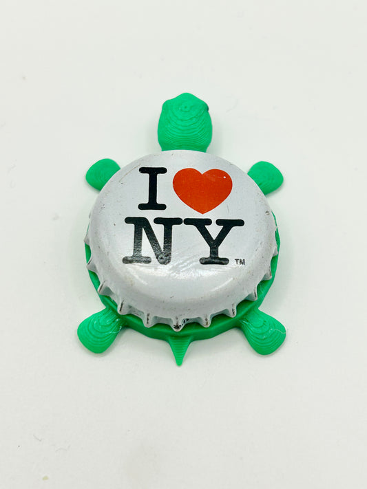 I Love New York (NY) Empire Brewing - Bottle Cap Magnet Turtle