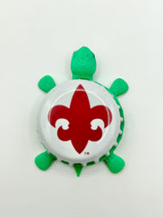 Bayou Teche Brewing (White) - Bottle Cap Magnet Turtle Shell Shocked Art