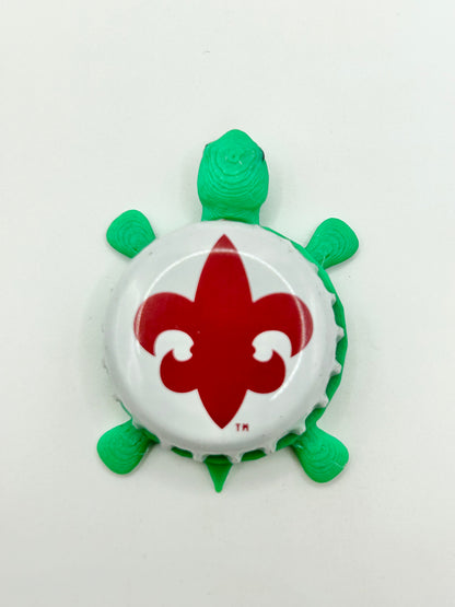 Bayou Teche Brewing (White) - Bottle Cap Magnet Turtle Shell Shocked Art
