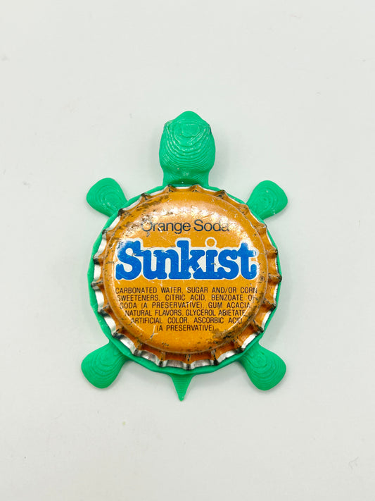 Sunkist Soda (Vintage) - Bottle Cap Magnet Turtle