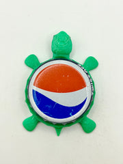 Pepsi Logo (Twist Off Text) - Bottle Cap Magnet Turtle Shell Shocked Art