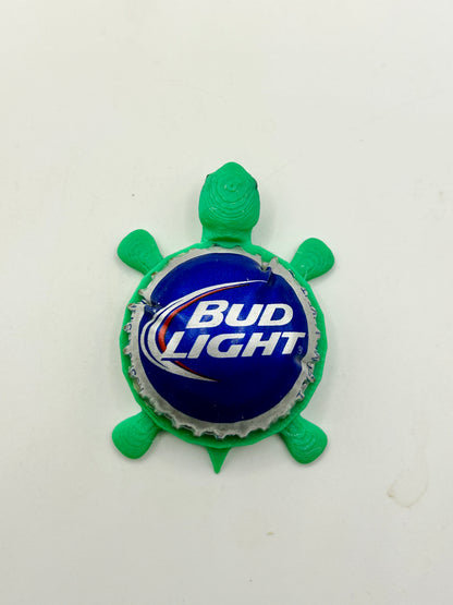 Bud Light (Blue Dome Shell) - Bottle Cap Magnet Turtle Shell Shocked Art