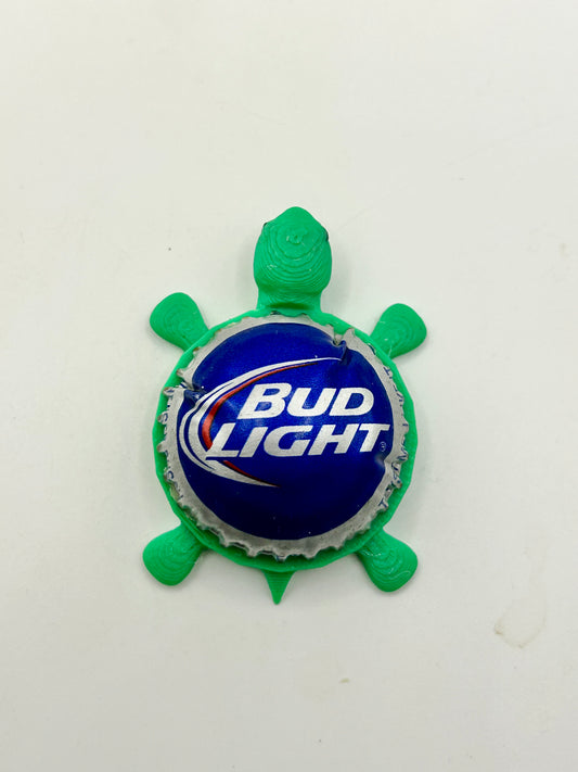 Bud Light (Blue Dome Shell) - Bottle Cap Magnet Turtle