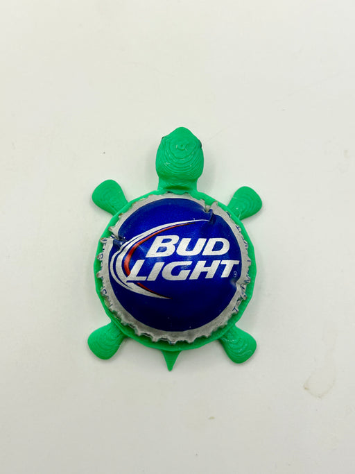 Bud Light (Blue Dome Shell) - Bottle Cap Magnet Turtle Shell Shocked Art