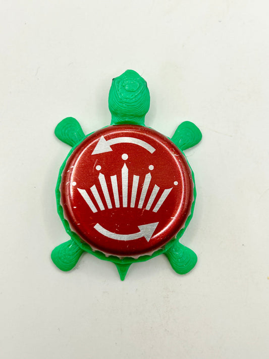 Budweiser (Crown Twist Off) - Bottle Cap Magnet Turtle Shell Shocked Art