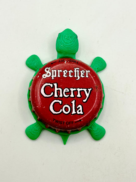 Sprecher Cherry Cola - Bottle Cap Magnet Turtle Shell Shocked Art