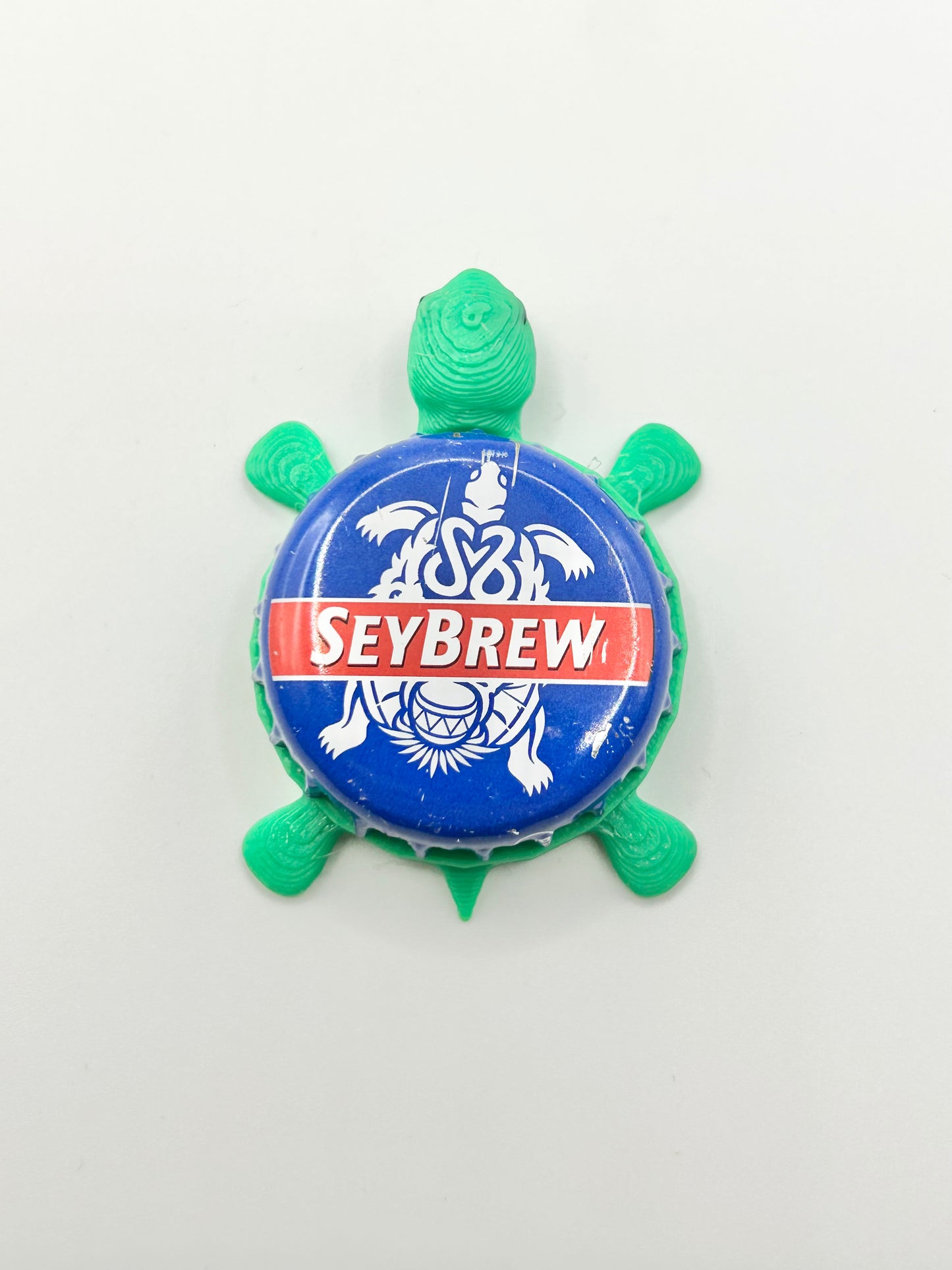 Seybrew Beer - Bottle Cap Magnet Turtle