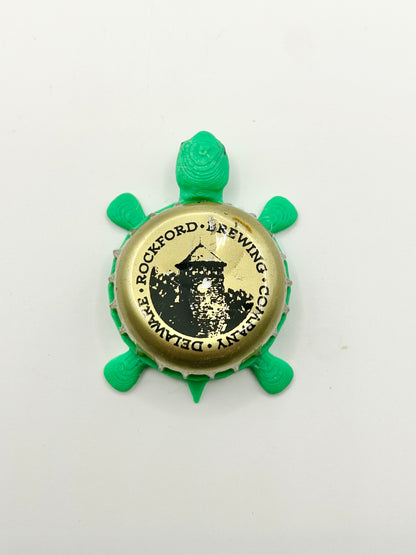 Rockford Brewing Co (Vintage) - Bottle Cap Magnet Turtle Shell Shocked Art