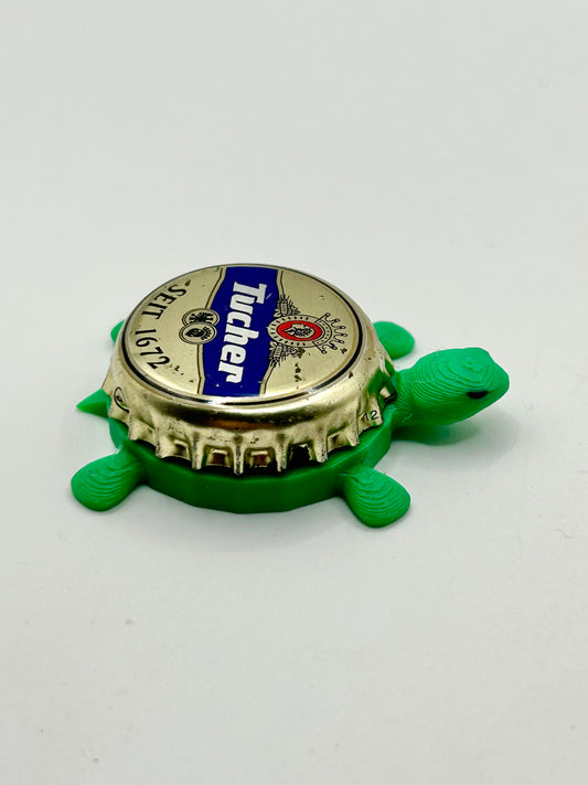 Tucher German Beer (Blue) - Bottle Cap Magnet Turtle Shell Shocked Art