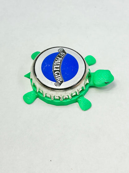 St Pauli Girl Lager (Blue Circle) - Bottle Cap Magnet Turtle Shell Shocked Art