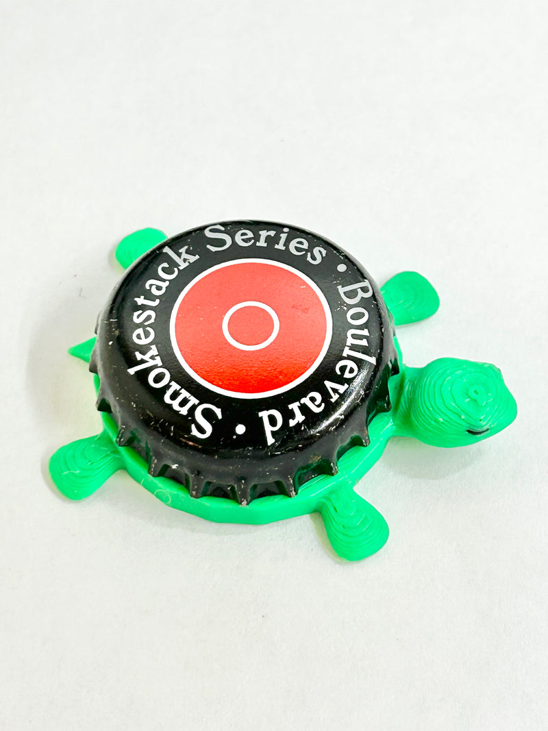 Boulevard Brewing (Smokestack Series Red Circle) - Bottle Cap Magnet Turtle Shell Shocked Art