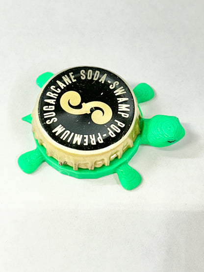 Swamp Pop Soda - Bottle Cap Magnet Turtle Shell Shocked Art